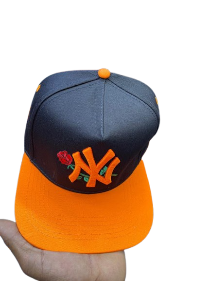New York Yankees Rose Interlocking NY Snapback Cap – Black & Vibrant Orange
